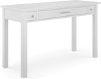 SIMPLIHOME Avalon SOLID WOOD Contemporary 47 Inch Wide Writing Desk in White, For the Office Desk, Writing Table, Workstation and Study Table