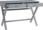 Linon Grey Campaign Style Sawyer Desk
