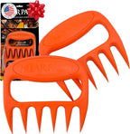 Bear Paws Meat Claws - The Original BBQ Meat Shredder Claws - Orange | Shredder Claws for Pulled Pork, USA Made - Easily Lift, Shred, Pull and Serve Pork, Chicken, Brisket and Turkey