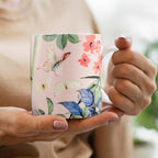 Maison d' Hermine Coffee Mug with Handles Tea Cups (12 Ounce, Pack of 1) | Fine Bone China Coffee Mugs for Hot Beverages Cappuccino Latte Home Restaurant Hotel Spring Summer -Canne - Fargesia