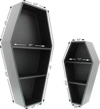 MANNY'S MYSTERIOUS ODDITIES Coffin Bookshelf - Includes Removable Shelves - Small and Large Coffin Shelf 20 Inch and 14 Inch - Gothic Decor for Home