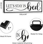 Let's Stay in Bed Wall Decor: Family Bedroom Signs Wall Decor Above Bed Framed Modern Farmhouse Rustic Wall Signs Hanging Plaques Master Bedroom Aesthetic Minimalist Wall Art 12" x 40"