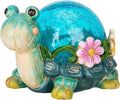 Afirst Garden Turtle Statue Outdoor Decor - Resin Outdoor Figurine Glass Solar Lights Indoor Outdoor Decorations Patio Lawn Yard Art Ornaments