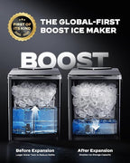 Silonn Countertop Ice Maker - 26.5lbs/24H Portable Ice Machine with 2.5L Expandable Ice Basket, 9 Bullet Ice Cubes in 6 Mins, 2 Ice Sizes LED Touch Control & Self-Cleaning for Home Kitchen