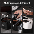 Bincoo Espresso Knock Box -1.2L(15 Cups) Knock Box, Barista Style Coffee Knock Box for Grounds with Removable Shock-Absorbent Knock Bar and Anti-Slip Base, Durable Espresso Accessories.Black