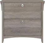 Bush Furniture Salinas 2 Drawer Lateral File Cabinet in Driftwood Gray