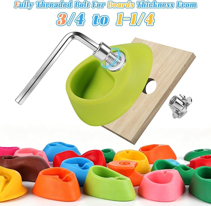 45 PCS Rock Climbing Wall for Kids,Rock Wall Climbing Holds,Adults Climbing Wall Grip Kits Holds Up to 230 lbs for Outdoor Indoor Home Playground Climbing Holds