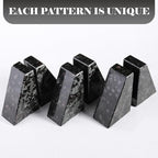 Marble Bookend for Heavy Books, Decorative Bookends for Shelves, Durable and Heavy-Duty Book End for Hardback Book & CDS, Unique Book Stopper & Holder, Meteorus, Set of 2