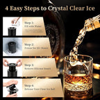 Clear Ice Ball Maker for Whiskey: 2.5" Crystal Clear Ice Maker - Large Silicone Ice Sphere Maker for Bourbon & Cocktails - Easy Release Ice Cube Maker for Home Bar(2PACK)