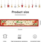 Vintage Christmas Table Runner Christmas Decorations - Red Vintage Style Santa Claus Girls Merry Christmas Winter Xmas Home Kitchen Dining Table Decor, Christmas Party Decorations 13 x 72 Inch