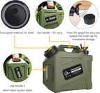 COOZMENT 3.2 Gallon/5 Gallon Water Containers with Spigot, BPA Free Water Jug, Military Green Water Tank, Multifunction Water Storage Containers for Camping Outdoor Hiking,Emergency Storage