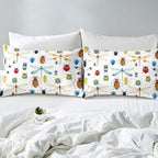 Kids Dragonfly Down Comforter, Ladybug Insect Comforter Set Twin Size for Children Boys Girls Teens, Reptile Pattern Bedding Comforters Colorful Lightweight Duvet Insert Dragonfly Gifts for Women