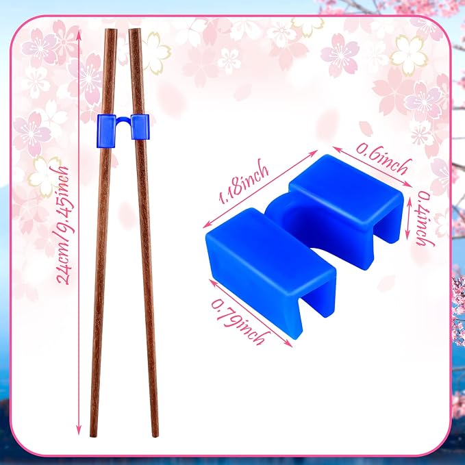 5 Pairs Reusable Chopsticks Helpers Training Chopstick for Beginner Replaceable Practice Chopsticks Non-slip Training Chopstick for Adults Learner(Wood,Khaki)