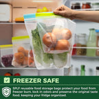 SPLF 12 Pack Reusable Sandwich Bags Dishwasher Microwave Safe | BPA Free Extra Thick Leakproof Reusable Freezer Bags, Silicone Free Containers for Meal Prep, Fridge Kitchen Organization