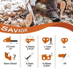 Savior 3PC 10 Inch Pole Saw Chain for Stihl 71PMM3 56, 1/4" Pitch .043" Gauge 56 Drive Links Chainsaw Chain for MSA120 C-B, 10" Pole Saw Chain for EGO PS1000 / PS1001 / PSX2510 10-Inch 56V Pole Saw