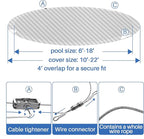 ECOOPTS 13 ft Round Pool Cover for Above Ground Pools, Swimming Pool Cover Protector Winter Safety Cover (Gray White Stripes)