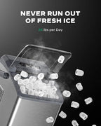Silonn Countertop Ice Maker Machine, 26 lbs per Day, Fast Ice in 6 Minutes, Self-Cleaning Ice Maker, Compact Countertop Ice Machine for Home, Kitchen/Office/Parties,‎Stainless Steel