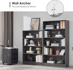 Farini Grey Bookshelf for Bedroom 5 Shelf Office Bookcase 60 Inches Tall Modern Wood Bookshelf for Living Room 5 Tier Wide Manga Bookshelf Library Bookcase