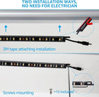 TORCHSTAR LED Safe Lighting Kit, (6) 12 Inch Linkable Light Bars + Motion Sensor + UL Power Adapter, 900LM, Input 100-240V, for Under Cabinet Gun Safe Locker Closet Showcase, 3000K Warm White