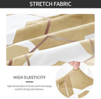 Gibelle Dining Room Chair Covers Set of 4, Soft Stretch Kitchen Chair Covers Slipcover Protector, Removable Washable Geometric Parson Chair Covers 4 Pack, Parmesan