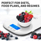 Smart Weigh White Digital Kitchen Scale for Cooking, Weight Loss, Calorie Tracking, Baking, Food Portion Control, and Meal Prep - Accurate Measurements in Grams and Ounces