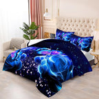Galaxy Butterfly Comforter Set Twin Size for Girls Kids Adults Butterfly Rose Bedding Set Aesthetics Butterflies Quilt Bed Set with 1 Comforter and 2 Pillowcases