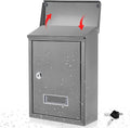 Amylove Weatherproof Mail Boxes with Key Lock, Security Locking Wall Mount Metal Mailbox with Slot for Outside, Large Capacity for Mail, Packages, Donations, Voting 11. 8" h x 8. 3" l x 2. 8" w, Gray