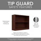 Bush Furniture Universal Small 2 Shelf Bookcase in Vogue Cherry, Low Bookshelf for Home Office or Living Room