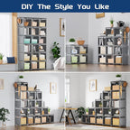Mavivegue Book Shelf, 18 Cube Storage Organizer, DIY Bookcase, Metal Cube Bookshelf, Cubbies Closet Storage Organizer Shelves for Bedroom,Living Room,Home,Office
