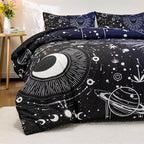 Holawakaka Stars Moon Constellation Print Comforter Set Twin Size Girls Boys Witchy Astrology Zodiac Celestial Bedding Set (Navy Blue,Twin)