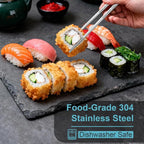 Reusable Metal Chopsticks – Premium 304 Stainless Steel, Non-Slip & Dishwasher Safe – Lightweight, Durable, Japanese & Korean Style – 5 Pairs, 9.25 Inches, Elegant Gift Set