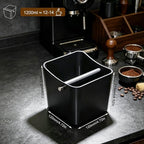 Espresso knock box,Coffee grounds pucks knock box,Coffee Knock Box with Removable Knock Bar and Non-Slip Rubber Base,Shock-Absorbent Durable Espresso Accessories (Black)