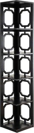 Convenience Concepts Omega 5 Tier Corner Bookcase, Black