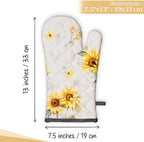 Maison d'Hermine Oven Gloves 100% Cotton Oven Mitt (7" x 13", Pack of 1) | With Loop Heat Resistant BBQ Cooking Gloves Baking Grilling Kitchen Handling Hot Pans Spring Summer - Candice