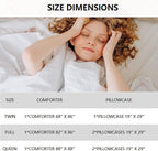 Cartoon Mushroom Bedding Set, Queen Size 3 Piece Ultra Soft Breathable Cute Mushrooms Bedding Comforter Sets Fungus Plant Bedspread for All-Season Bedroom Decor with 1 Comforter +2 Pillowcases