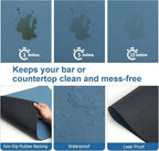 ZLR Coffee Bar Mat for Espresso Machine, 12"x20" Medium, Navy Blue | Absorbent Dish Drying Mat, Stain-Hiding PU Top, Non-Slip Back, Fits Grinder, Knock Box, Tamper & Milk Frother