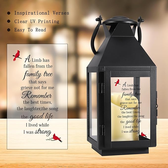 Memorial Lantern, Sympathy Gifts for Loss of Mom/Loved One, Bereavement Gifts, in Memory of Loved One Lantern,Celebration of Life, Memorial Gifts, Funeral Lantern,A Limb has Fallen from The Family..