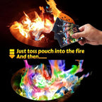 HGD (6 Pack) Magic Campfire Fire Color Changing Packets for Fire Pit, Indoor/Outdoor Fireplace, Bonfire - Rainbow Magical Flame, Camping Accessory, Compatible with Wood