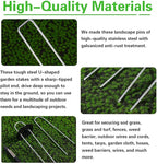 100Pcs Garden Stakes Staples + 100Pcs Gasket, Bakulyor 6 Inch Lawn Landscape Staples 11 Gauge U Shaped Galvanized Landscape Pins, Heavy Duty Yard Ground Pin for Weed Barrier Sod Fabric Decorations