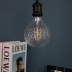 G125 Pineapple Faceted LED Bulb,4W Dimmable E26 Clear Crystal,1 Pack | Vintage Decorative Large Globe Bulb, Gentle Ambient Light, Dim, Ideal For Hotel, Living Room & Commercial Space Decoration