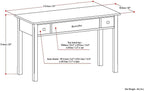 SIMPLIHOME Avalon SOLID WOOD Contemporary 47 Inch Wide Writing Desk in White, For the Office Desk, Writing Table, Workstation and Study Table