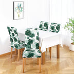 Gibelle Dining Room Chair Covers Set of 4, Soft Stretch Kitchen Chair Covers Slipcover Protector, Removable Washable Geometric Parson Chair Covers 4 Pack, Hunter Green