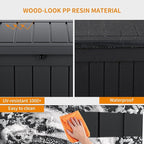50 GallonOutdoor Storage Box,Resin Deck Boxes Waterproof, IndoorOutdoor Bin for Package Delivery, Patio Cushions, Gardening Tools, Lockable, UV Resistant