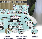 Bodhi Cartoon Cute Panda Comforter Set Twin for Boys Girls Kids Teens Soft Microfiber Animal Theme Panda Bedding Set Twin Size 3D Panda Comforter Set 1 Comforter+1 Pillow Shams #4007
