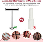 Premium 2.3LB Beef Jerky Gun Kits, Upgraded 316 Stainless Steel Jerky Maker, Sausage Stuffer, Jerky Cannon, Meat Gun, Beef Jerky Making Gun with 5 Nozzles, 1 Meat Pusher & 5 Cleaning Brushes