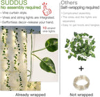suddus Vines with Lights, 200 LED Fairy Lights with Vines, Pothos Curtain String Lights with Remote for Bedroom, Dorm, Wedding, Party, Wall, Indoor, Outdoor Decor, 6.5ft x 6.5ft
