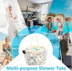 Fammart Mesh Shower Caddy Portable for College Dorm Room Essentials, Odorless Polyester Large Shower Tote Bag with Dual Handles, 8-Pocket Quick-Dry Toiletry Organizer for Travel, Beach, Camping, Gym