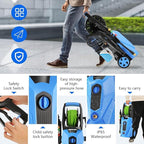 Electric Pressure Washer 5000 PSI,2.8 GPM Power Washer with Foam Cannon,Portable Cleaner with 33ft Hose Reel,4 Nozzle Tips,and Soap Bottle for Cars/Home/Driveways/Patios/Decks/Fences