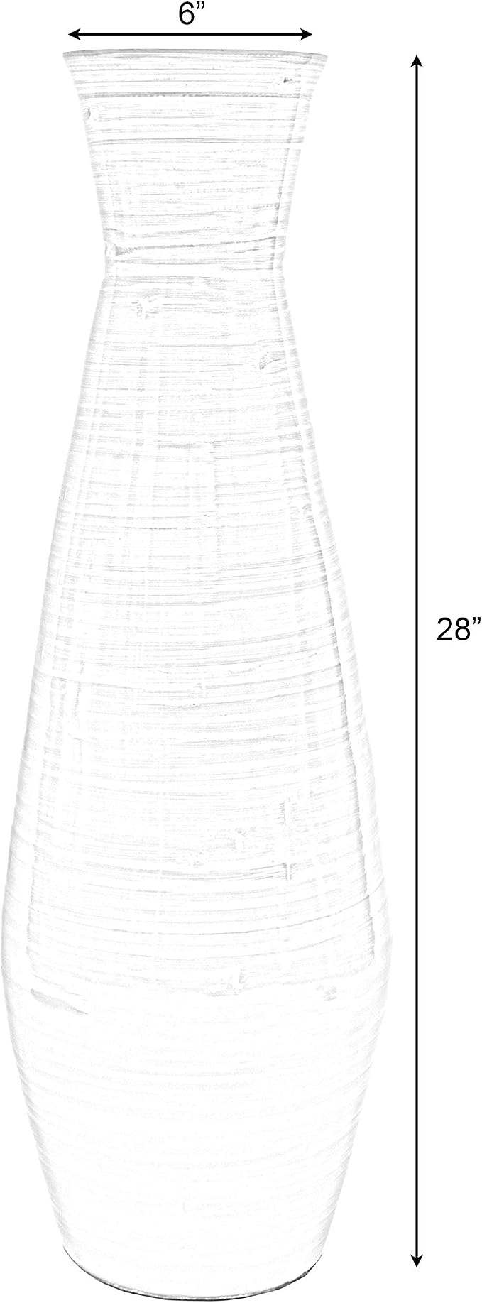 Uniquewise 28" Classic Bamboo Floor Vase Handmade, for Dining, Living Room, Entryway, Fill Up with Dried Branches Or Flowers, Glossy Purple