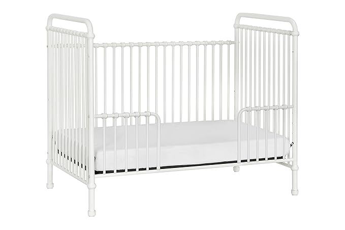 Namesake Abigail 3-in-1 Convertible Metal Crib in Washed White, Greenguard Gold Certified